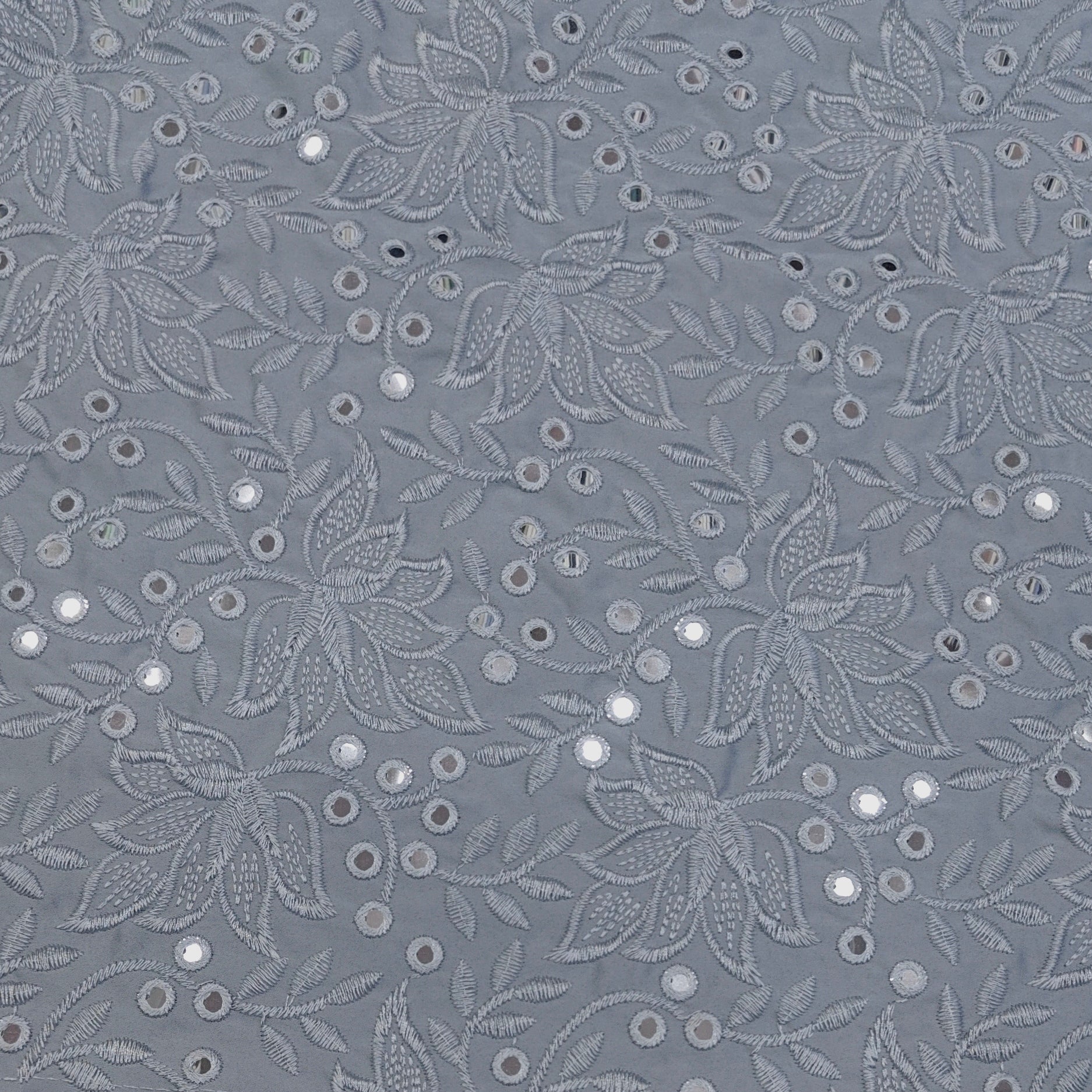 Kurta Fabric ManTire Designer Silk Chikankari Lucknowi Colour Bluish Silver Grey